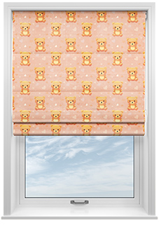 Little Bear, Peach Sorbet - Roman Blind
